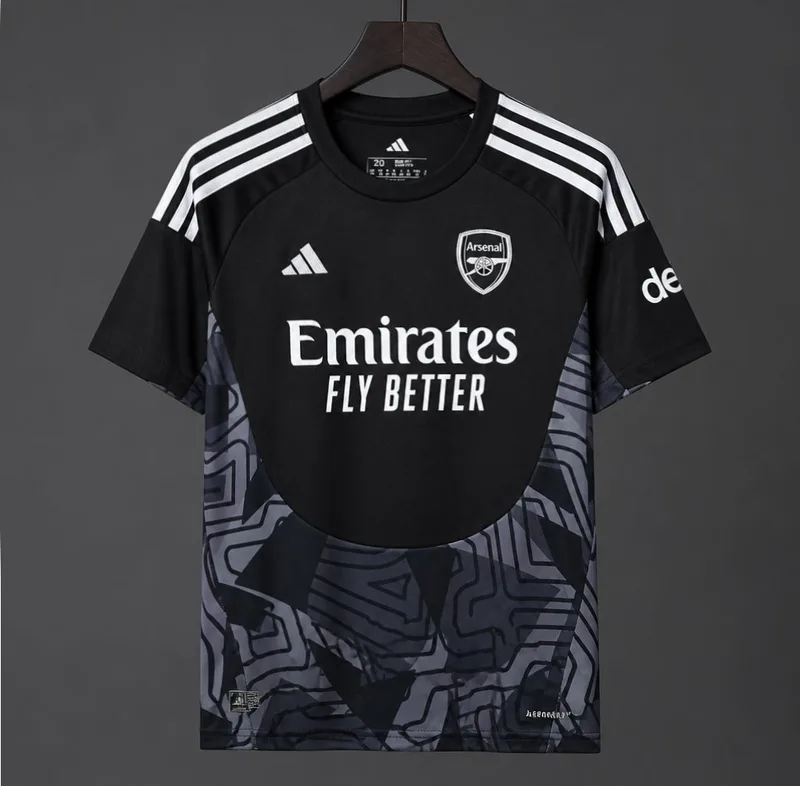 26/27 Arsenal Black Dark Grey Geometric Contour Pattern Goalkeeper Jersey