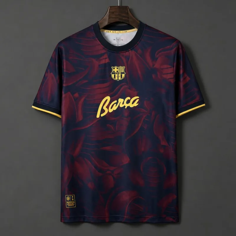 26/27 Barcelona Special Abstract Red & Blue "Barça" Script Jersey - Adults - Free Personalisation + Patches!