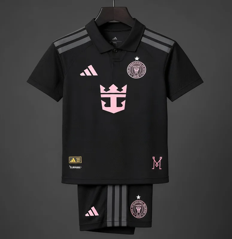 26/27 Kids Inter Miami Away Black Jersey Kit - Kids - Free Personalisation + Patches!