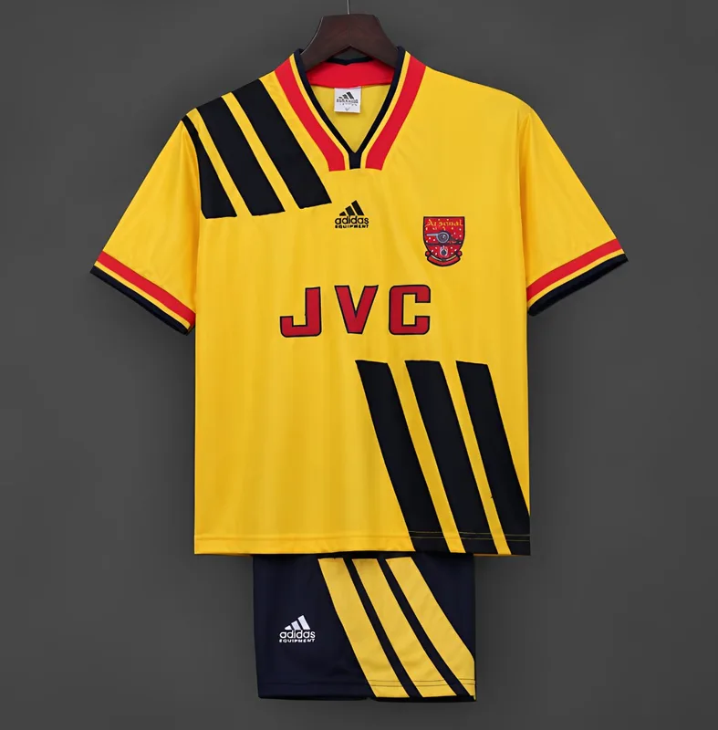 Retro 1993/94 Kids Arsenal Yellow & Black Away Jersey Kit