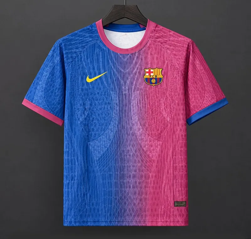 26/27 Barcelona Special Edition Blue/Pink Mosaic Jersey - Adults - Free Personalisation + Patches!