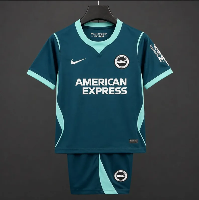 26/27 Kids Brighton Third Teal Kit Jersey - Kids - Free Personalisation + Patches