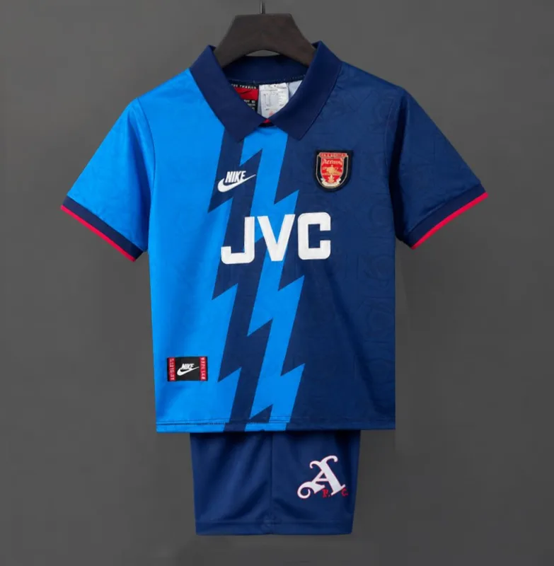 Retro Kids 95/96 Arsenal Away Jersey Kit - Kids - Free Personalisation Kit