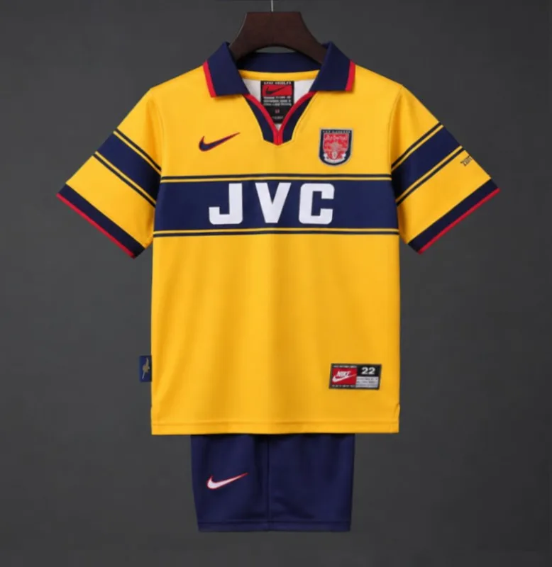 Retro Kids 97/99 Arsenal Away Jersey Kit - Kids - Free Personalisation Kit