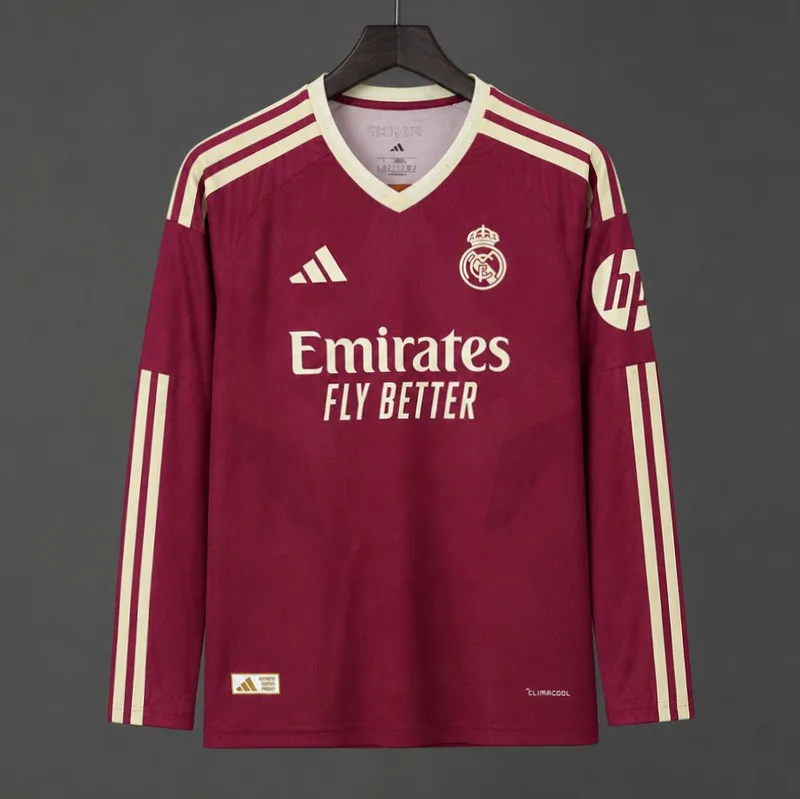 26/27 Real Madrid Third Pink Long Sleeve Jersey - Adults - Free Personalisation + Patches!