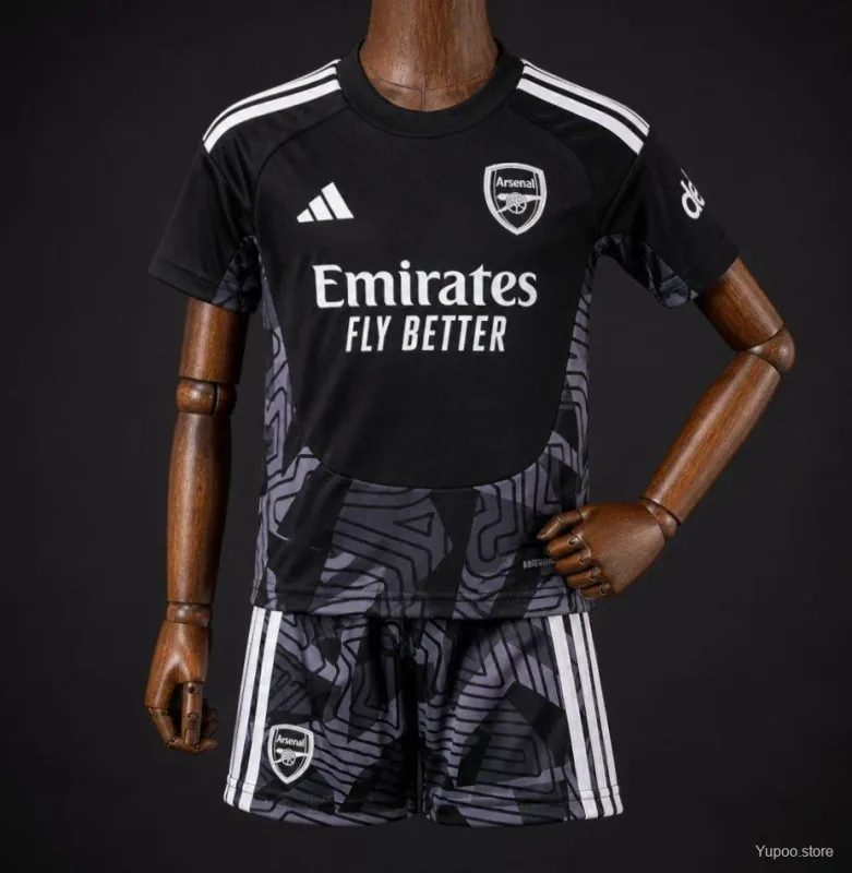 Arsenal Black Goalkeeper Kit 26/27 - Kids - Free Personalisation + Patches!