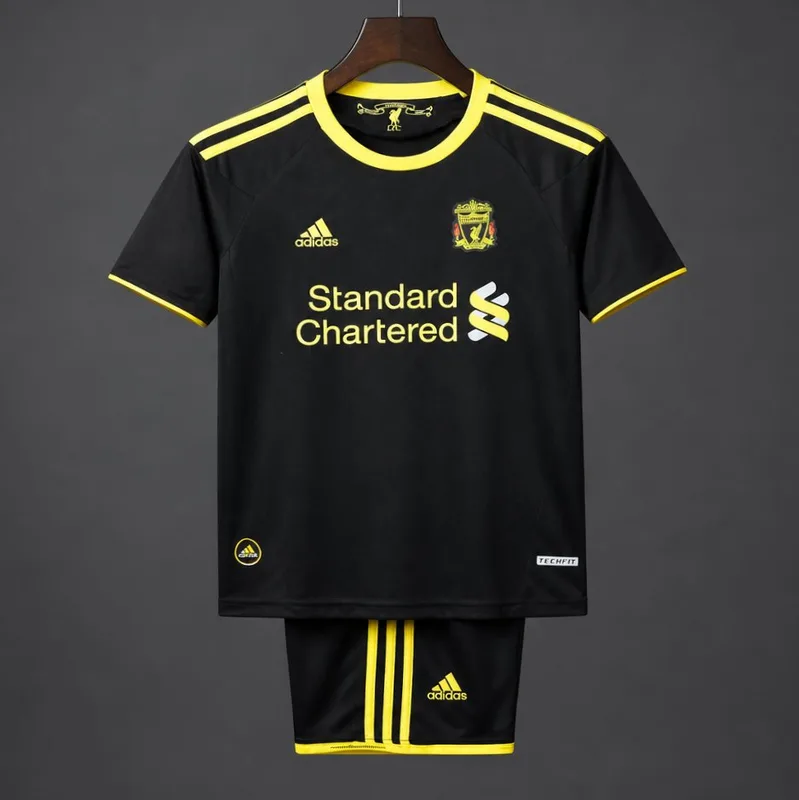Retro 2010/11 Kids Liverpool Black & Yellow Away Jersey