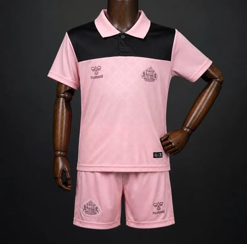 26/27 Kids Sunderland Pink with Black Jersey Kit - Kids - Free Personalisation + Patches!