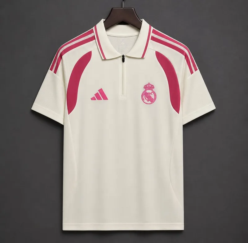 26/27 Real Madrid Training Cream Polo Jersey