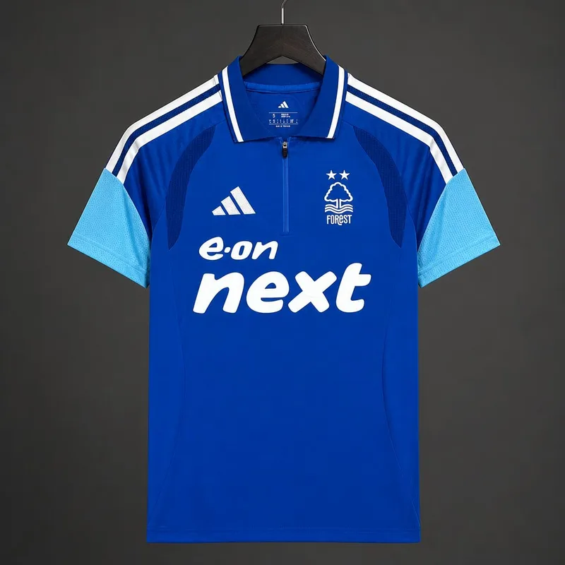 26/27 Nottingham Forest Blue Polo Training Shirt Jersey