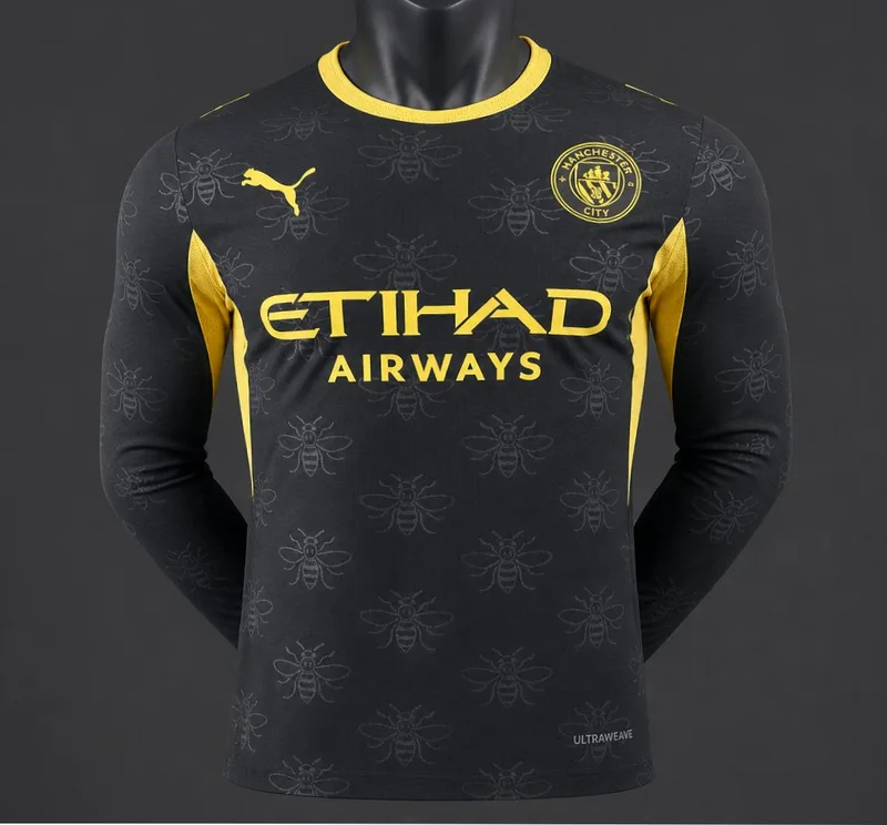 26/27 Manchester City Away Black Long Sleeve Jersey Skin Fit