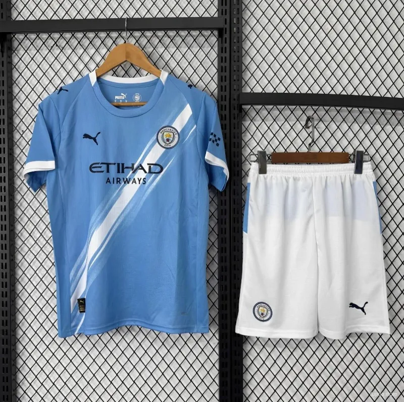 Manchester City Home Kit 25/26 - Kids - Free Personalisation + Patches!