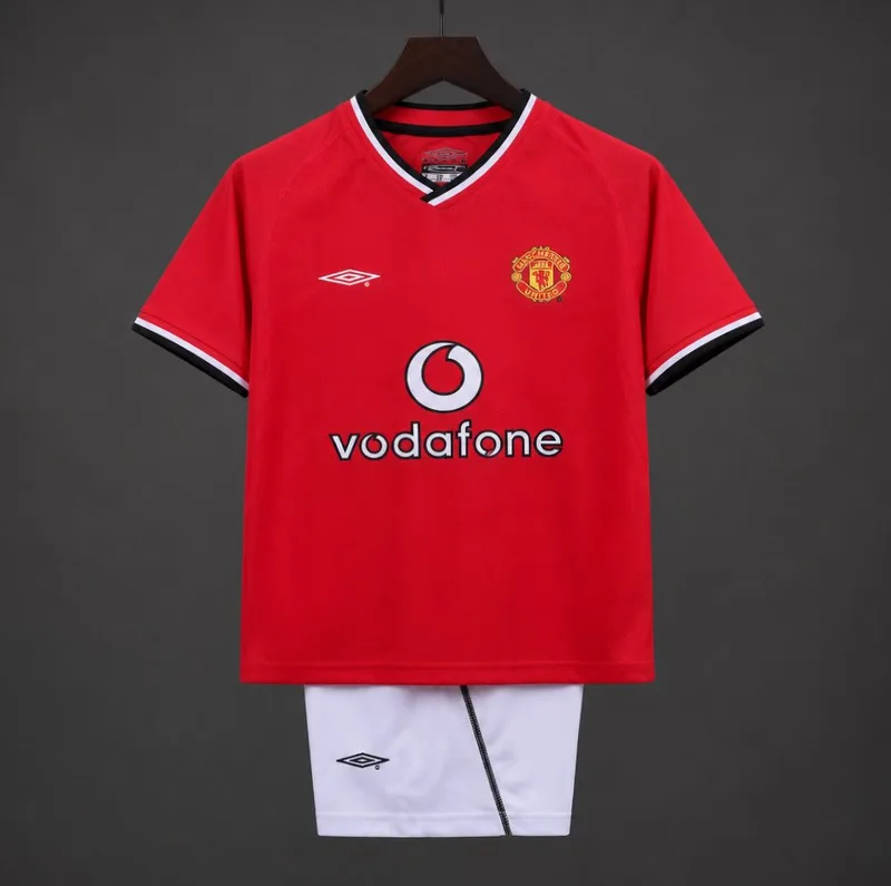 Retro 00/01 Kids Manchester United Red Home Jersey