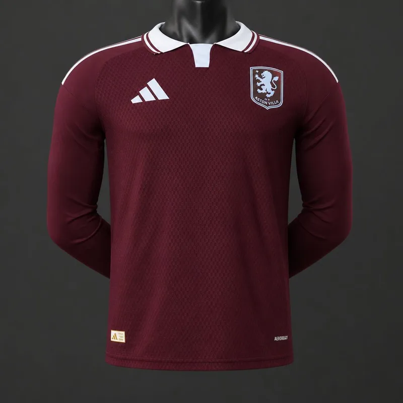 26/27 Aston Villa Long Sleeve Home Jersey Skin Fit