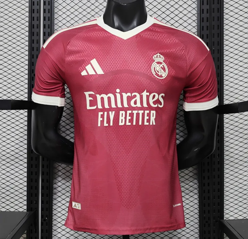 26/27 Real Madrid Third Burgundy Red Jersey Skin Fit - Adults - Free Personalisation + Patches!