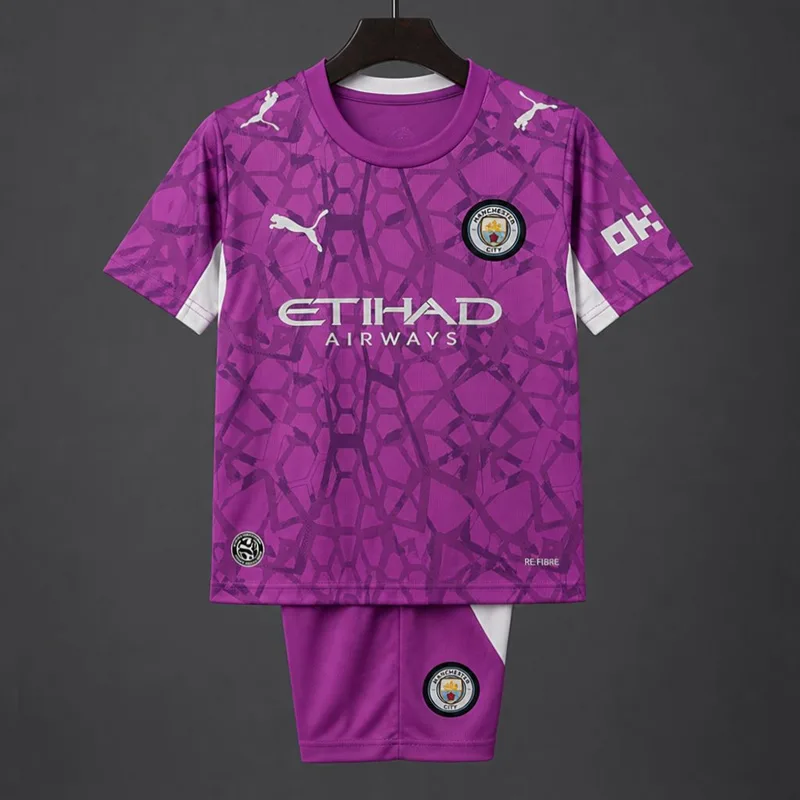 26/27 Kids Manchester City Goalkeeper Electric Orchid Jersey Kit