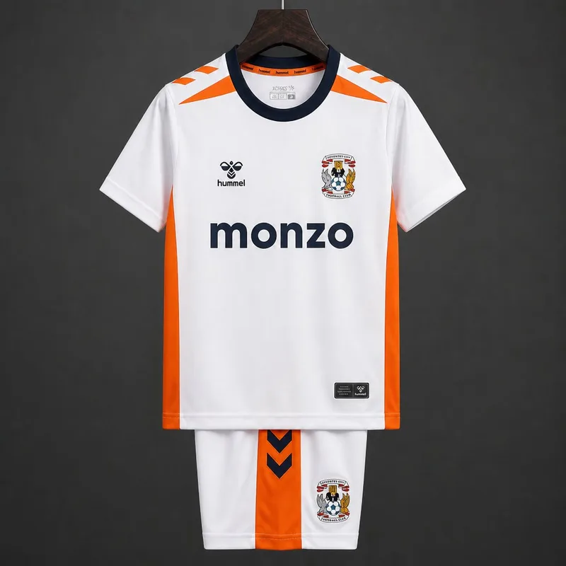 26/27 Kids Coventry City Away White With Orange Jersey - Kids - Free Personalisation + Patches!