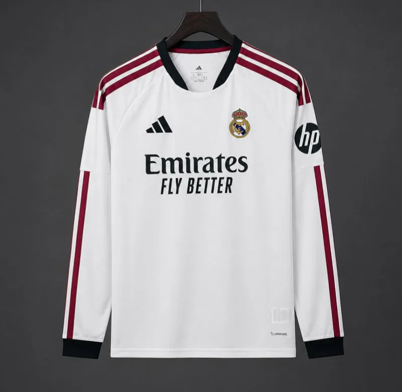 26/27 Real Madrid Home Long Sleeve Jersey - Adults - Free Personalisation + Patches!