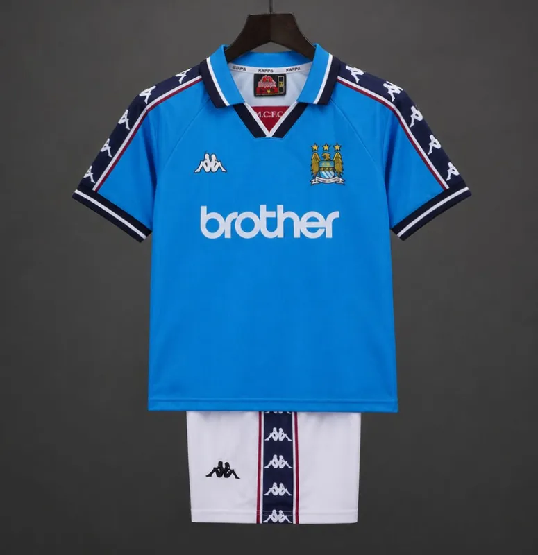 Retro Kids 97/98 Manchester City Home Kit Jersey
