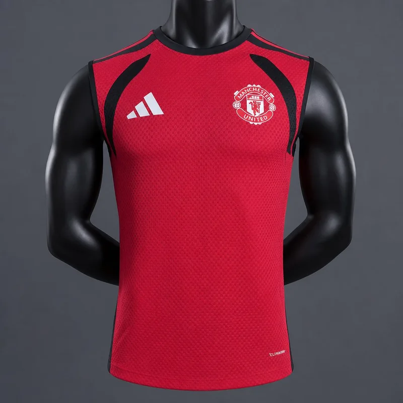26/27 Manchester United Red with Black Vest Jersey Skin Fit