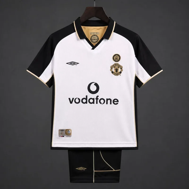 Retro Kids 01/02 Manchester United Centenary White Reversible Jersey