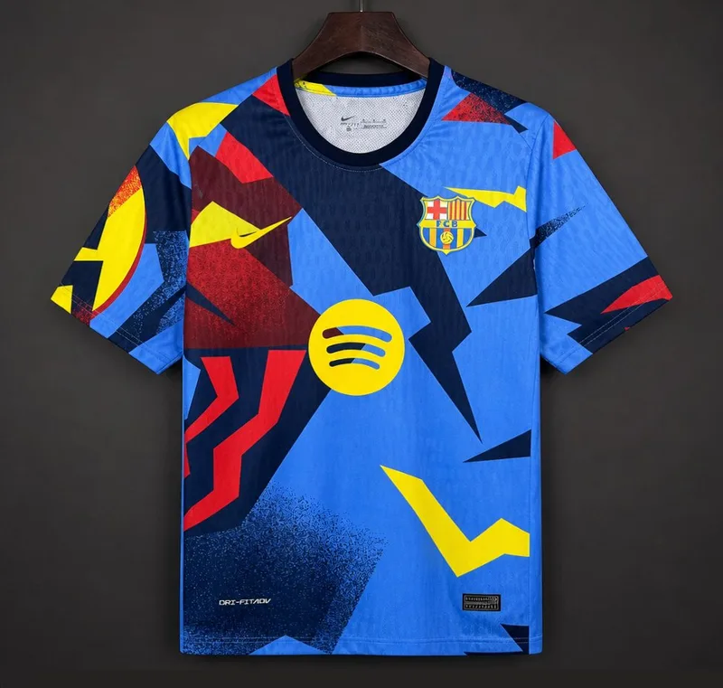 26/27 Barcelona Special Edition Abstract Geometric Blue/Red/Yellow JerseyFan Edition - Adults - Free Personalisation + Patches!