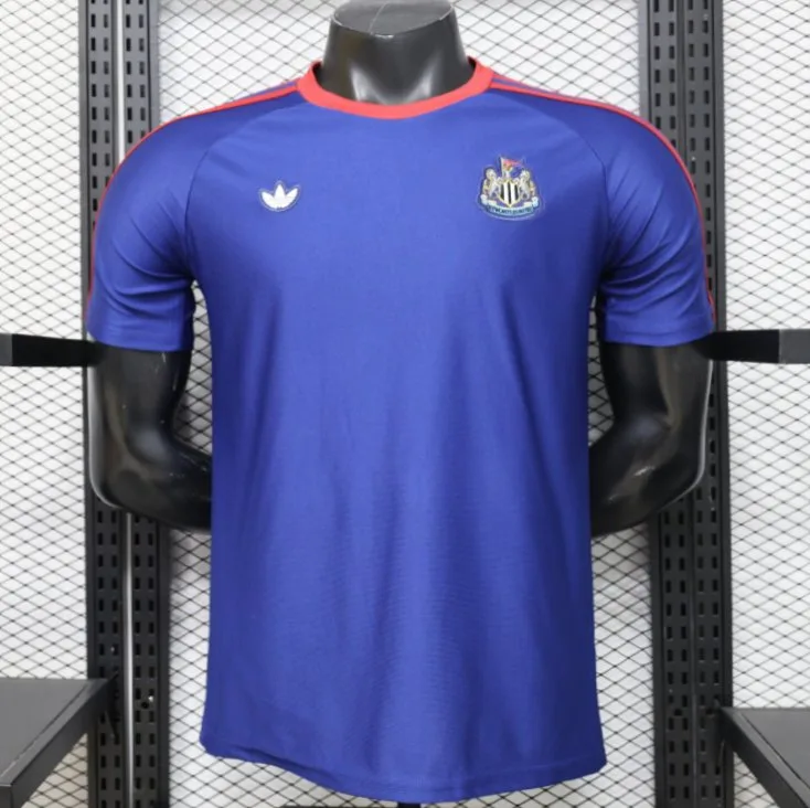 26/27 Newcastle United Blue 1990 Vintage Remake Short Sleeve Away Jersey Skin Fit