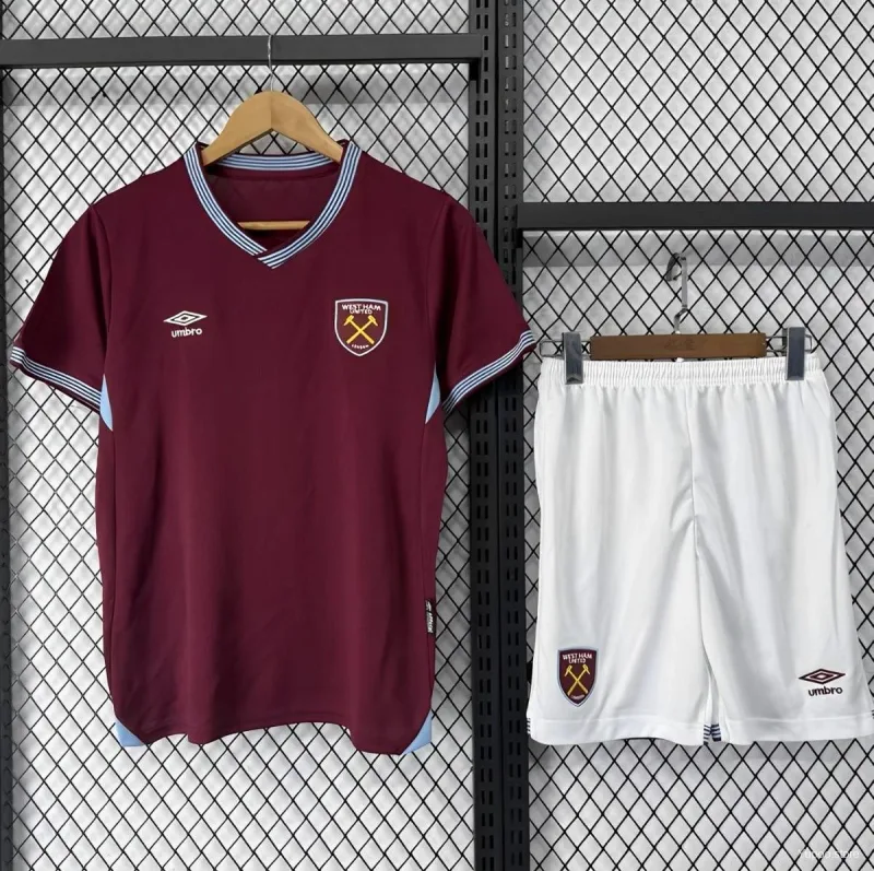 West Ham Home Kit 25/26 - Kids - Free Personalisation + Patches!
