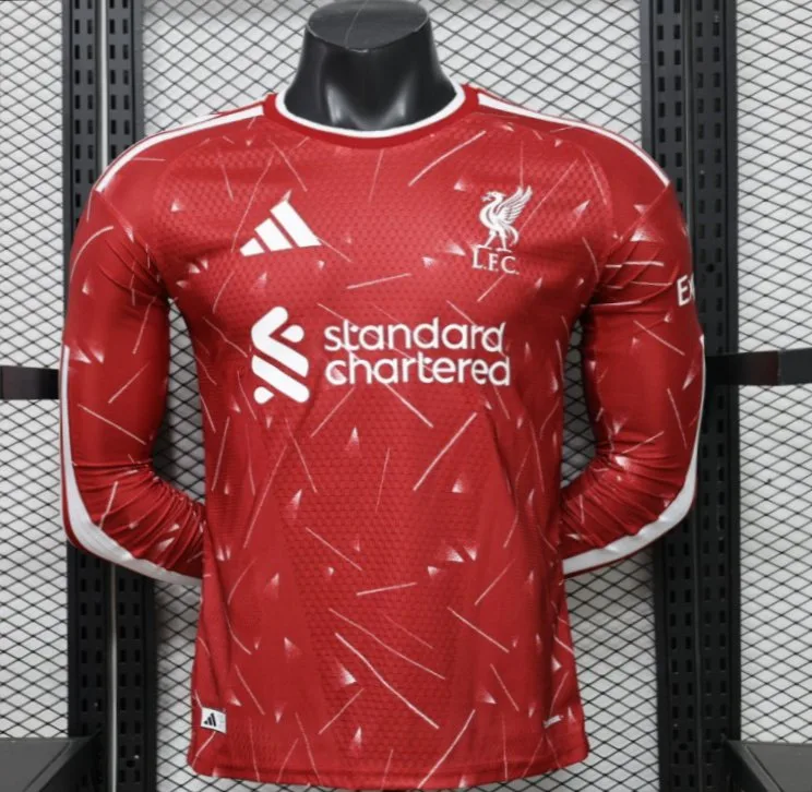 26/27 Liverpool Red Lightning Fragment Long Sleeve Home Jersey Skin Fit