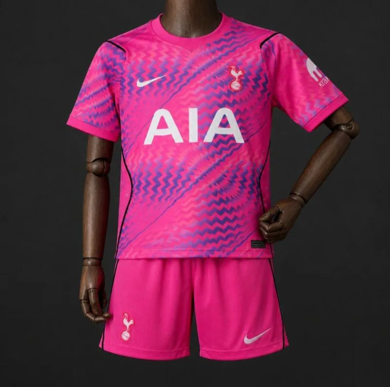26/27 Kids Tottenham Hotspur Pink Goalkeeper Jersey Kit - Kids - Free Personalisation + Patches!