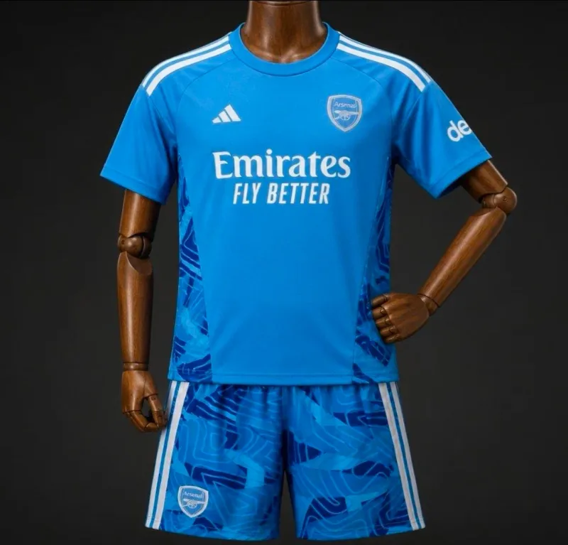 Arsenal Blue Goalkeeper Kit 26/27 - Kids - Free Personalisation + Patches!