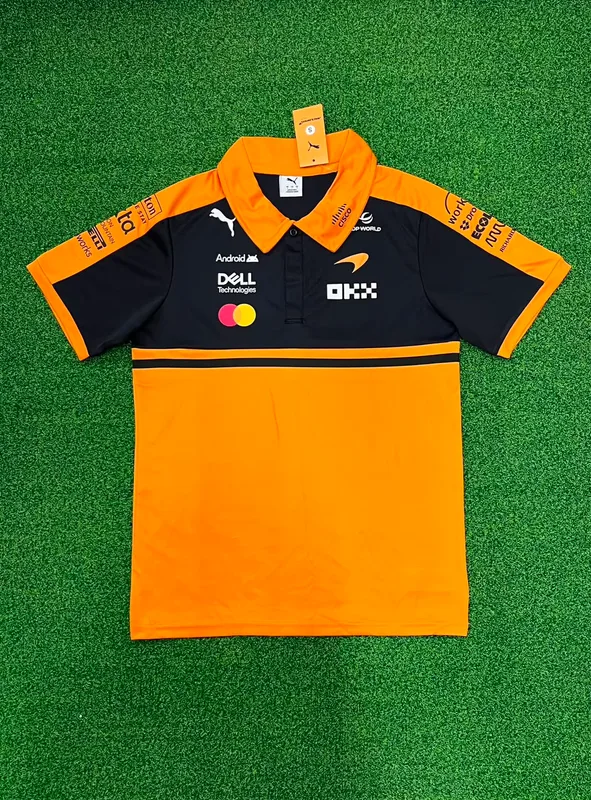 Formula One McLaren 2026 Polo Shirt Collar Team T-Shirt - Papaya