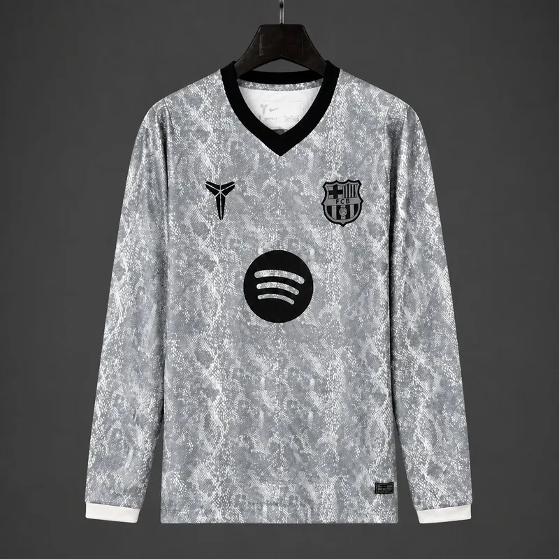 26/27 Barcelona Goalkeeper Long Sleeve Grey Jersey - Adults - Free Personalisation + Patches!