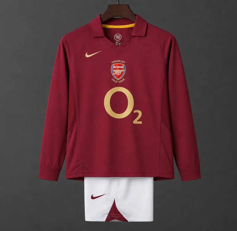 Retro Kids 05/06 Arsenal Home Long Sleeve Jersey Kit