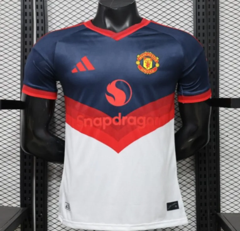 26/27 Manchester United Navy & White V-Panel Short Sleeve Special Edition Jersey