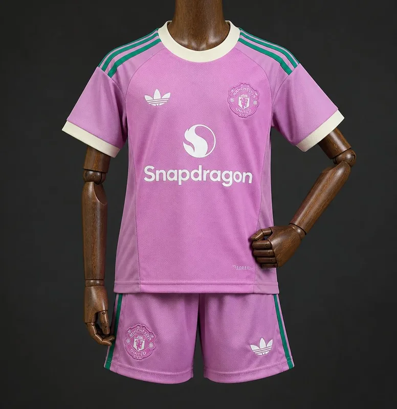 26/27 Kids Manchester United Purple Away Goalkeeper Jersey - Kids - Free Personalisation + Patches!