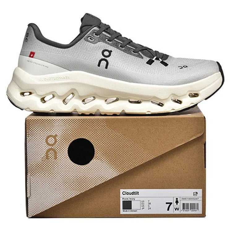 On Running Cloudtilt Grey/Dust White Trainers