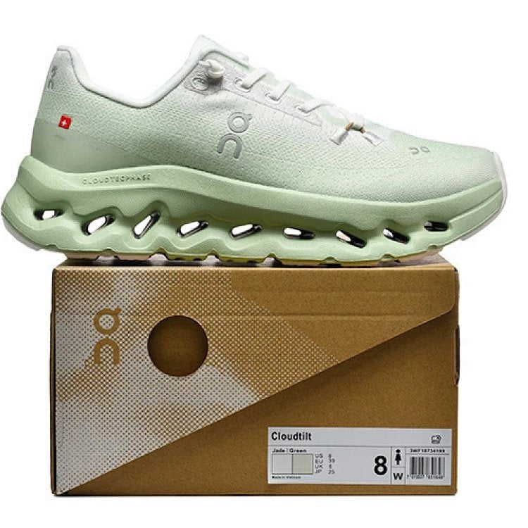 On Running Cloudtilt White Green Trainers