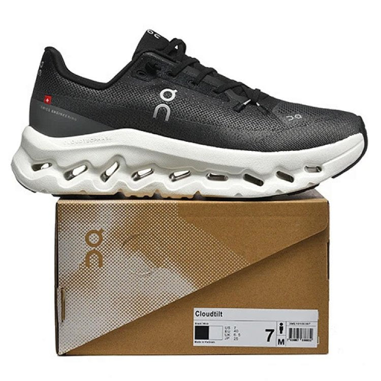 On Running Cloudtilt Black White Trainers