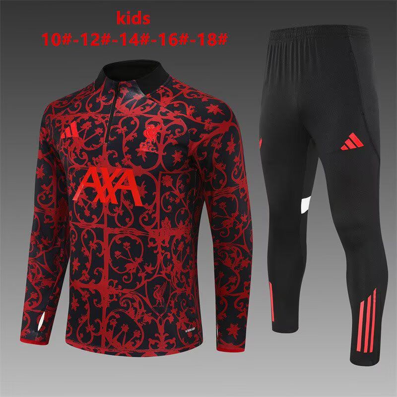 Liverpool Red/Black Warm Up Tracksuit - Kids and adult sizes
