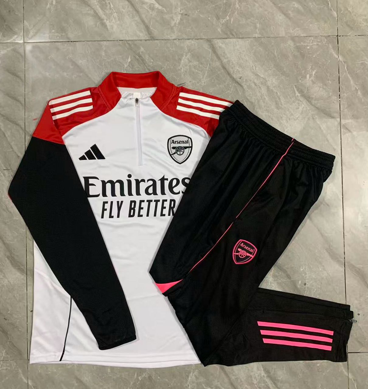 Arsenal White/Red Tracksuit - Kids and adults Sizes