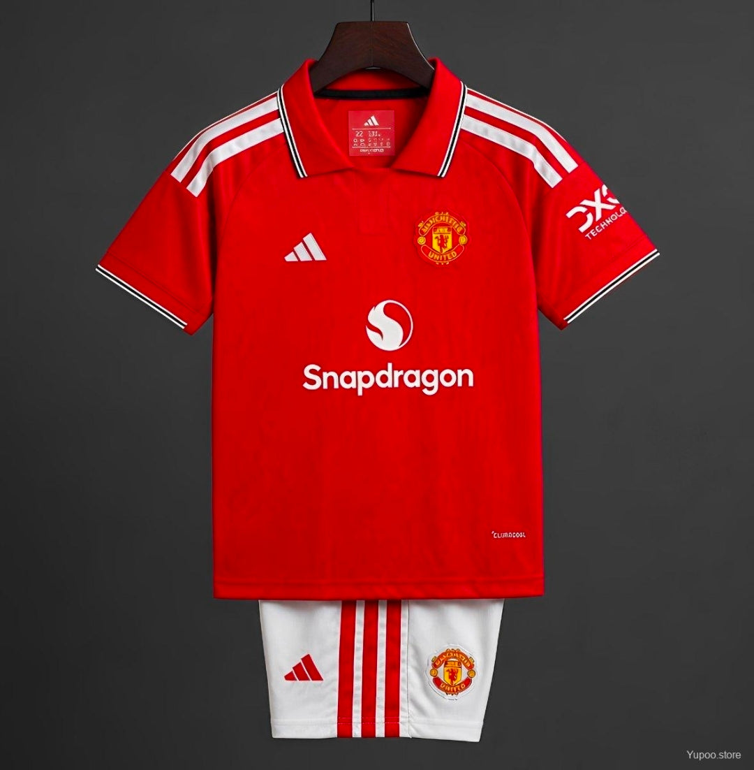 Manchester United Home Kit 26/27 Fan Edition - Kids - Free Personalisation + Patches!