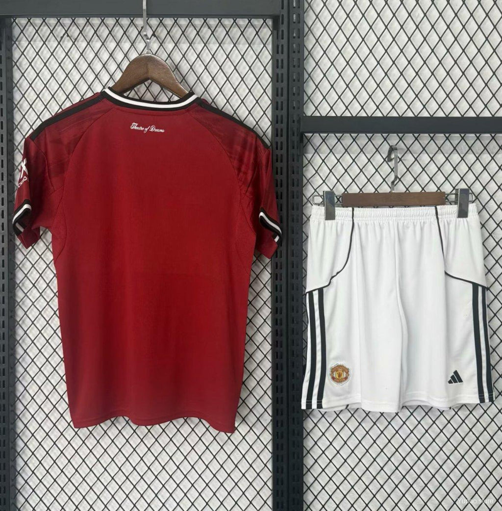 Manchester United Home Kit 25/26 Fan Edition - Kids - Free Personalisation + Patches!