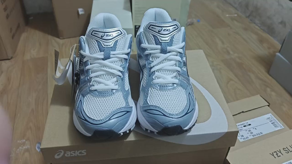 ASICS Gel Kayano 14 White/Fjord Grey Trainers Unisex