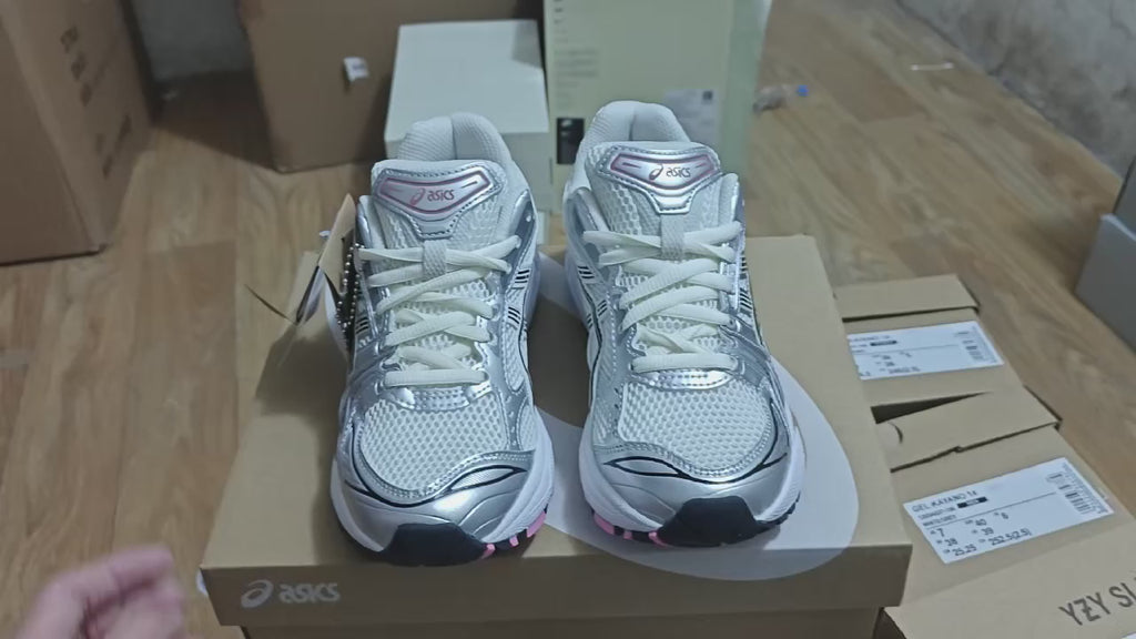ASICS Gel Kayano 14 Silver White Pink Trainers Unisex